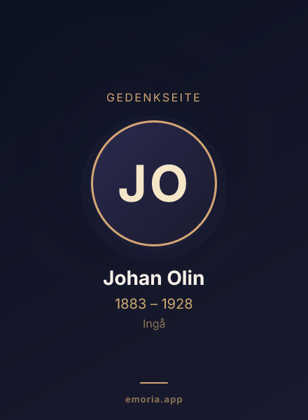 Gedenkportrait von Johan Olin