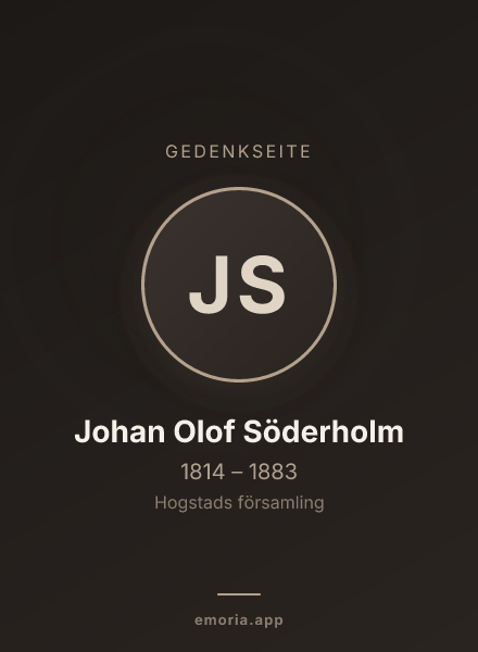 Gedenkportrait von Johan Olof Söderholm