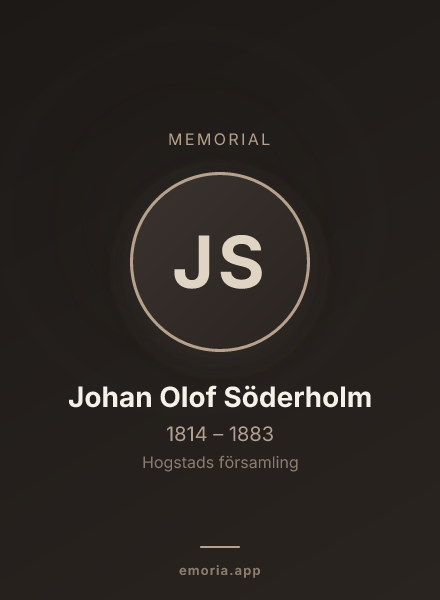 Memorial portrait of Johan Olof Söderholm