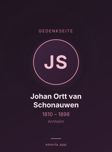 Gedenkportrait von Johan Ortt van Schonauwen
