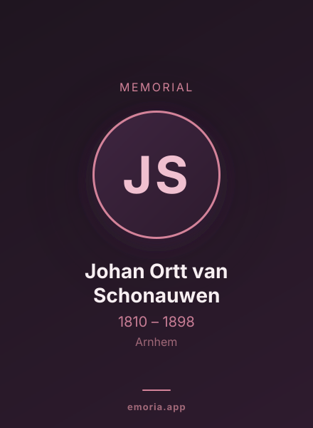 Memorial portrait of Johan Ortt van Schonauwen