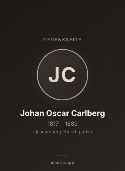 Gedenkportrait von Johan Oscar Carlberg