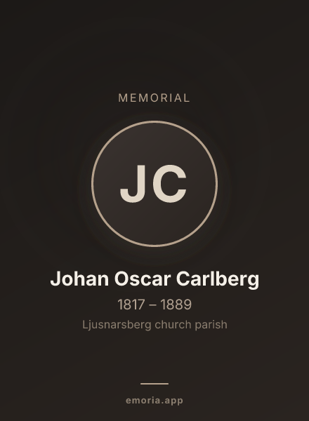 Memorial portrait of Johan Oscar Carlberg