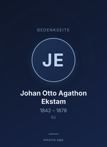Gedenkportrait von Johan Otto Agathon Ekstam
