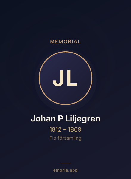 Memorial portrait of Johan P Liljegren