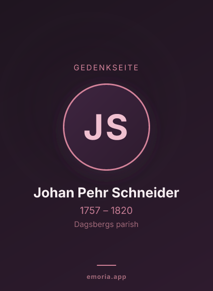 Gedenkportrait von Johan Pehr Schneider