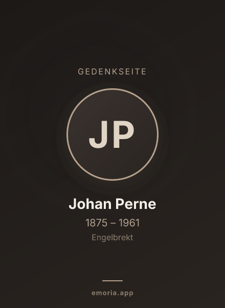 Gedenkportrait von Johan Perne