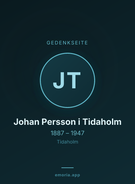 Gedenkportrait von Johan Persson i Tidaholm