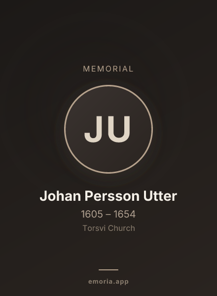 Memorial portrait of Johan Persson Utter
