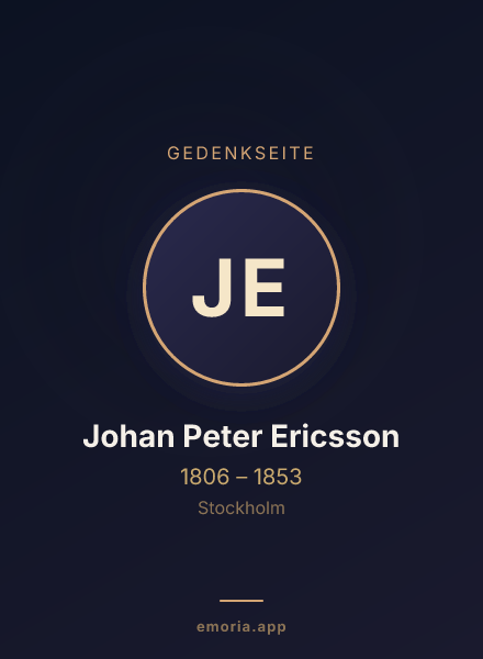 Gedenkportrait von Johan Peter Ericsson
