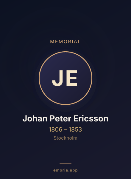 Memorial portrait of Johan Peter Ericsson