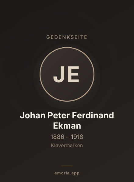 Gedenkportrait von Johan Peter Ferdinand Ekman