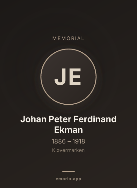 Memorial portrait of Johan Peter Ferdinand Ekman