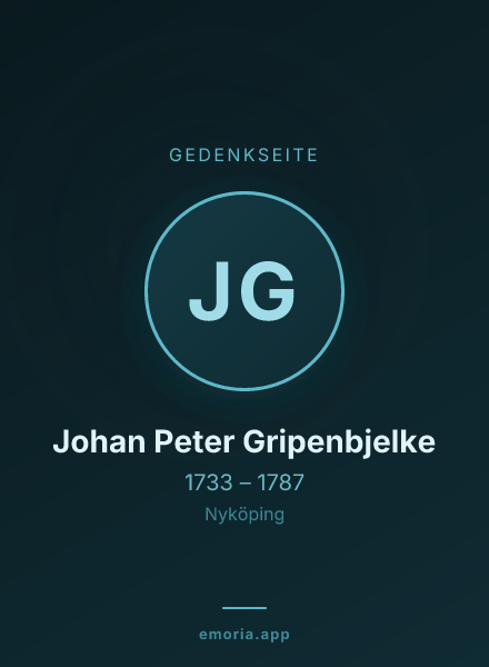 Gedenkportrait von Johan Peter Gripenbjelke