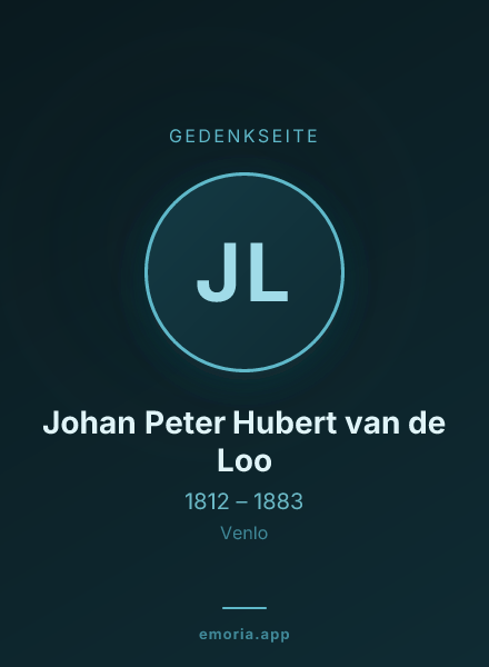Gedenkportrait von Johan Peter Hubert van de Loo