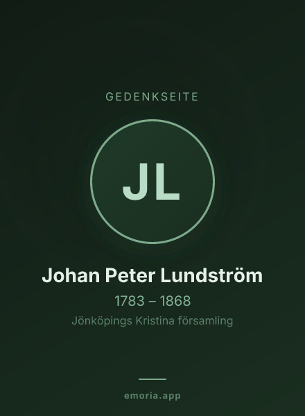 Gedenkportrait von Johan Peter Lundström