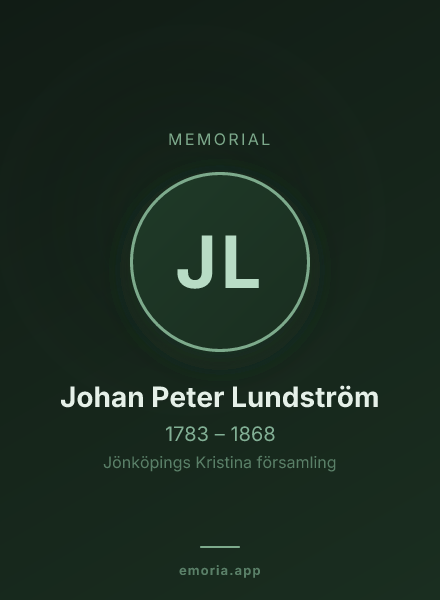 Memorial portrait of Johan Peter Lundström