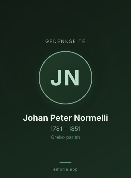 Gedenkportrait von Johan Peter Normelli