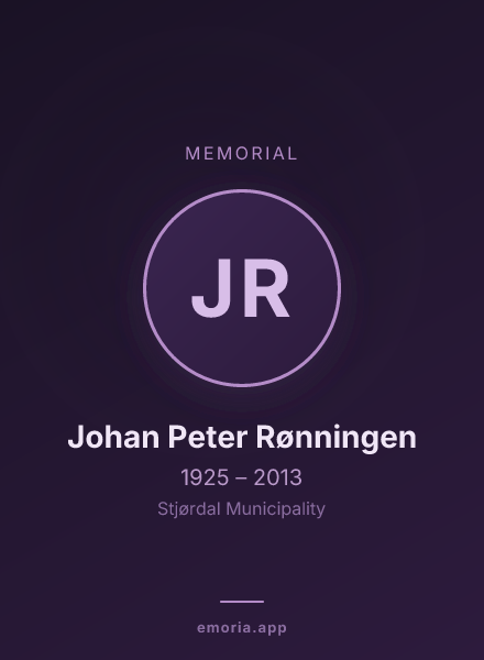 Memorial portrait of Johan Peter Rønningen