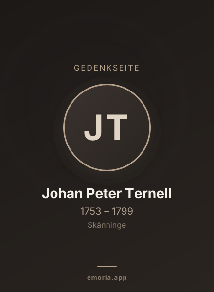 Gedenkportrait von Johan Peter Ternell
