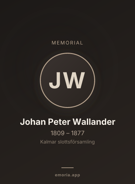 Memorial portrait of Johan Peter Wallander