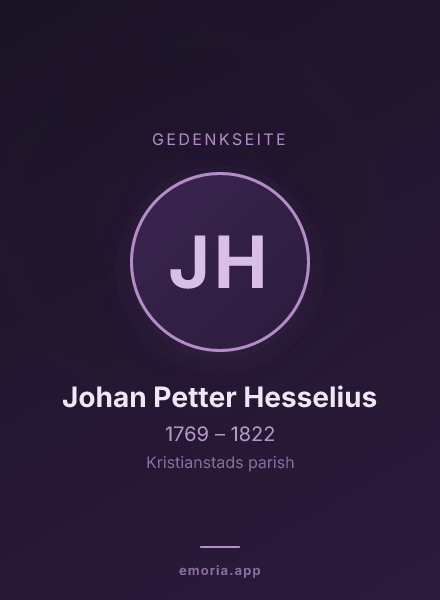 Gedenkportrait von Johan Petter Hesselius