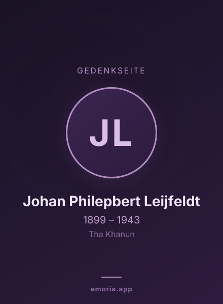 Gedenkportrait von Johan Philepbert Leijfeldt