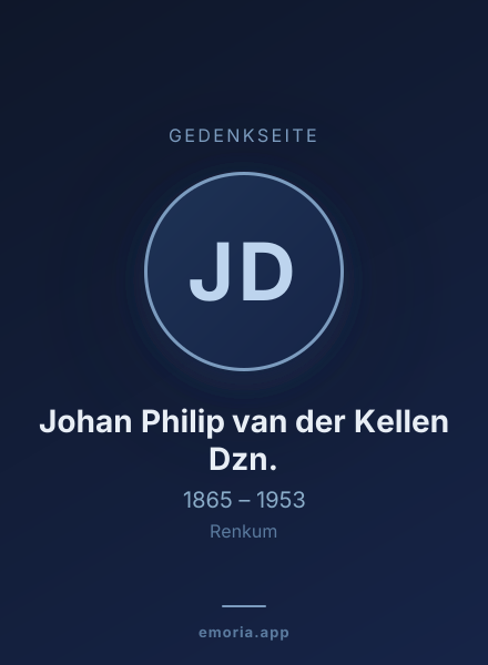 Gedenkportrait von Johan Philip van der Kellen Dzn.