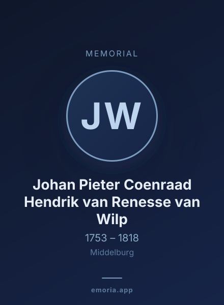Memorial portrait of Johan Pieter Coenraad Hendrik van Renesse van Wilp