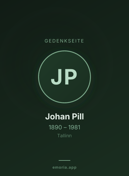 Gedenkportrait von Johan Pill