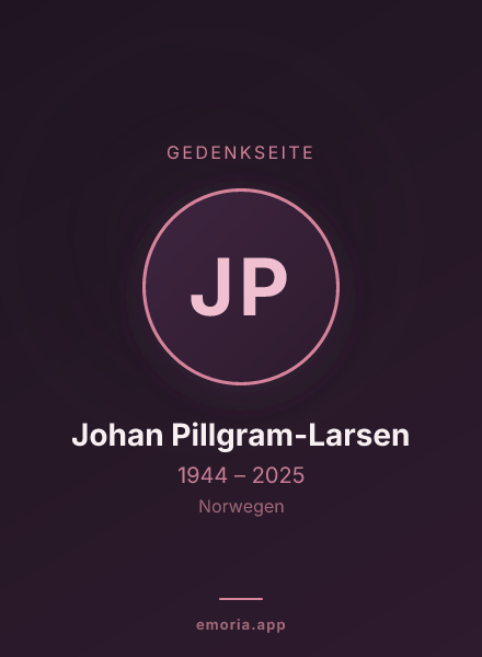 Gedenkportrait von Johan Pillgram-Larsen