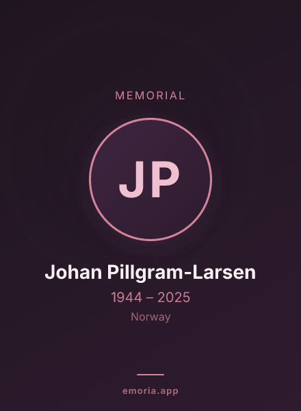 Memorial portrait of Johan Pillgram-Larsen