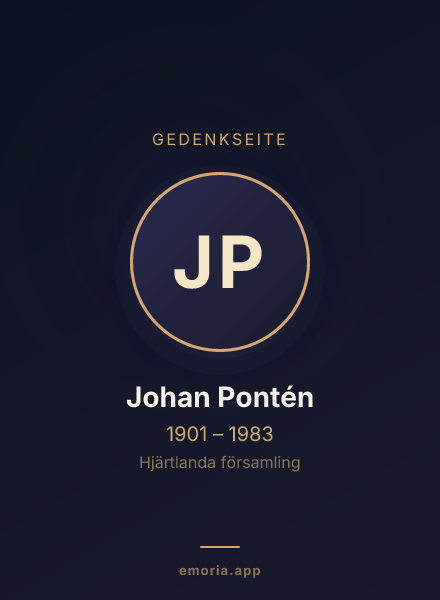Gedenkportrait von Johan Pontén