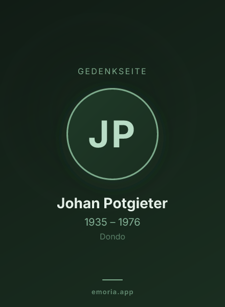 Gedenkportrait von Johan Potgieter