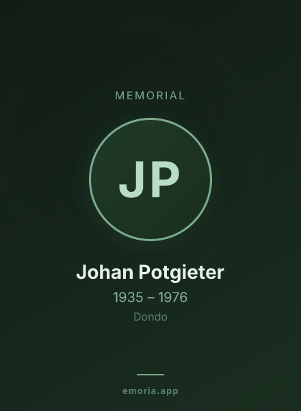 Memorial portrait of Johan Potgieter