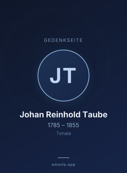 Gedenkportrait von Johan Reinhold Taube