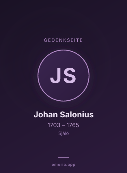 Gedenkportrait von Johan Salonius