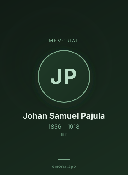 Memorial portrait of Johan Samuel Pajula