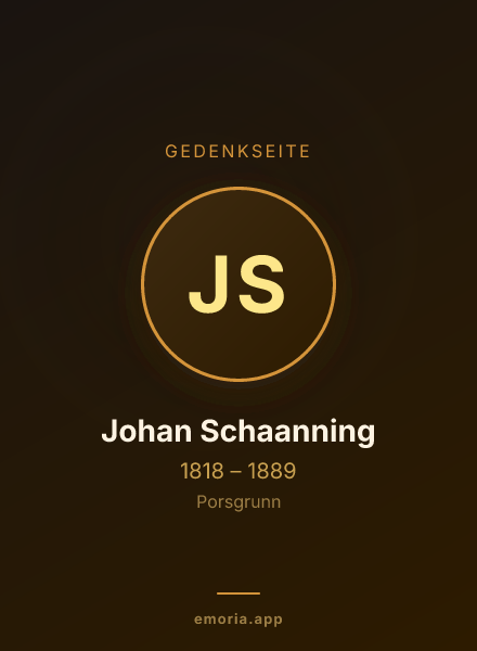 Gedenkportrait von Johan Schaanning
