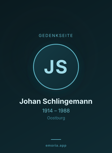 Gedenkportrait von Johan Schlingemann