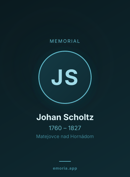 Memorial portrait of Johan Scholtz