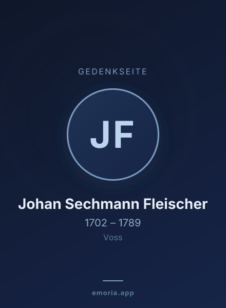 Gedenkportrait von Johan Sechmann Fleischer