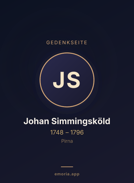 Gedenkportrait von Johan Simmingsköld