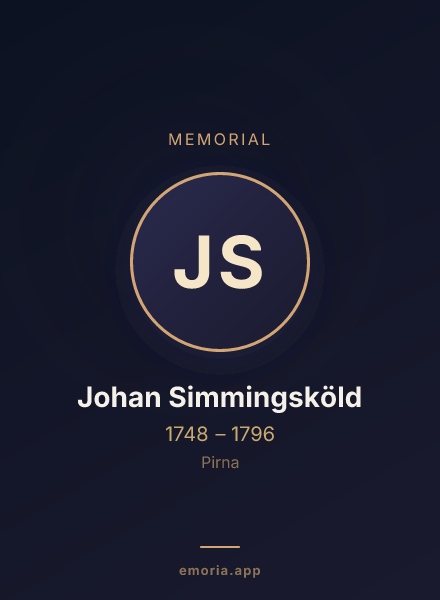 Memorial portrait of Johan Simmingsköld