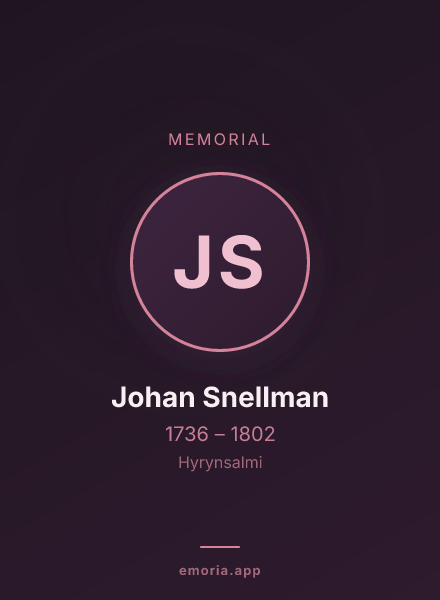 Memorial portrait of Johan Snellman