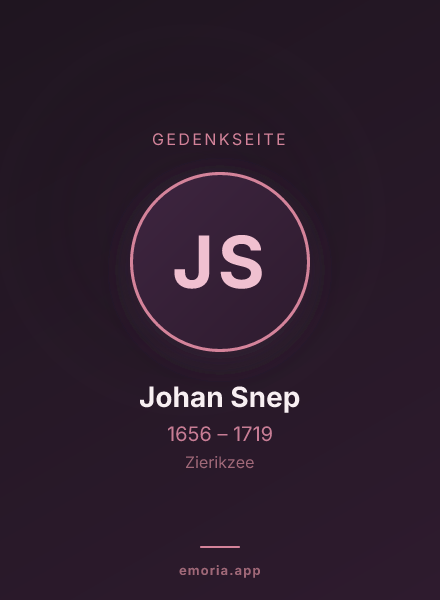 Gedenkportrait von Johan Snep
