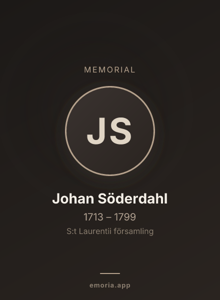 Memorial portrait of Johan Söderdahl