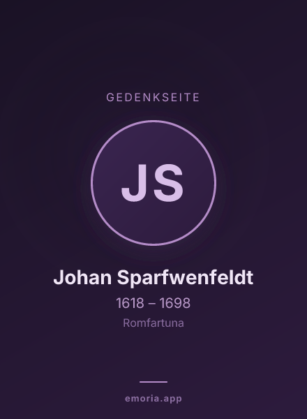 Gedenkportrait von Johan Sparfwenfeldt