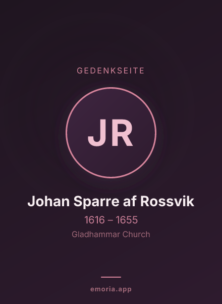 Gedenkportrait von Johan Sparre af Rossvik