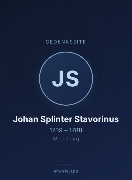 Gedenkportrait von Johan Splinter Stavorinus